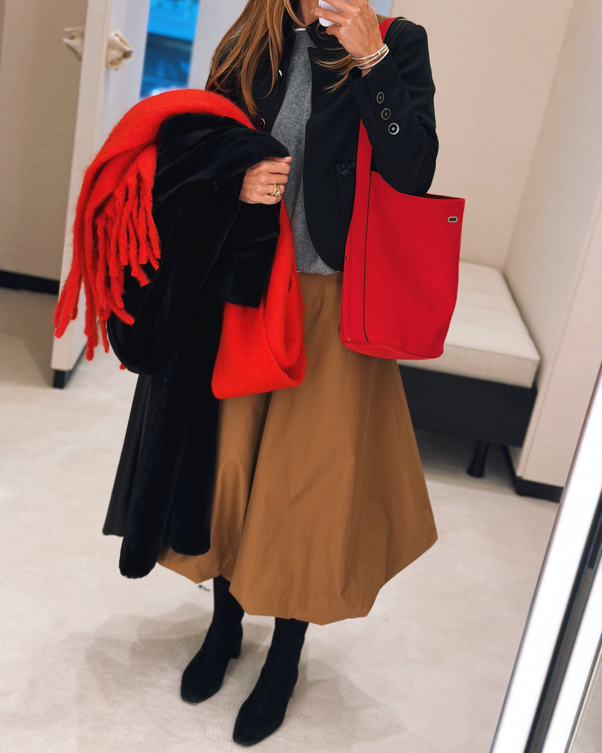 red winter accessories