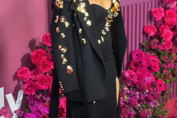 Angela Bassett Stunned In A Falguni Shane Peacock Black Embellished Gown And Blazer At The American Black Film Festival Honors 4