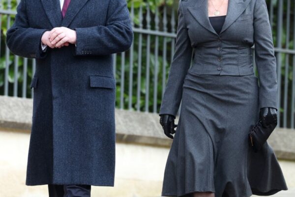 Prince Andrew, Duke of York, and Sarah, Duchess of York attend the Thanksgiving Service for King Constantine of the Hellenes at St George