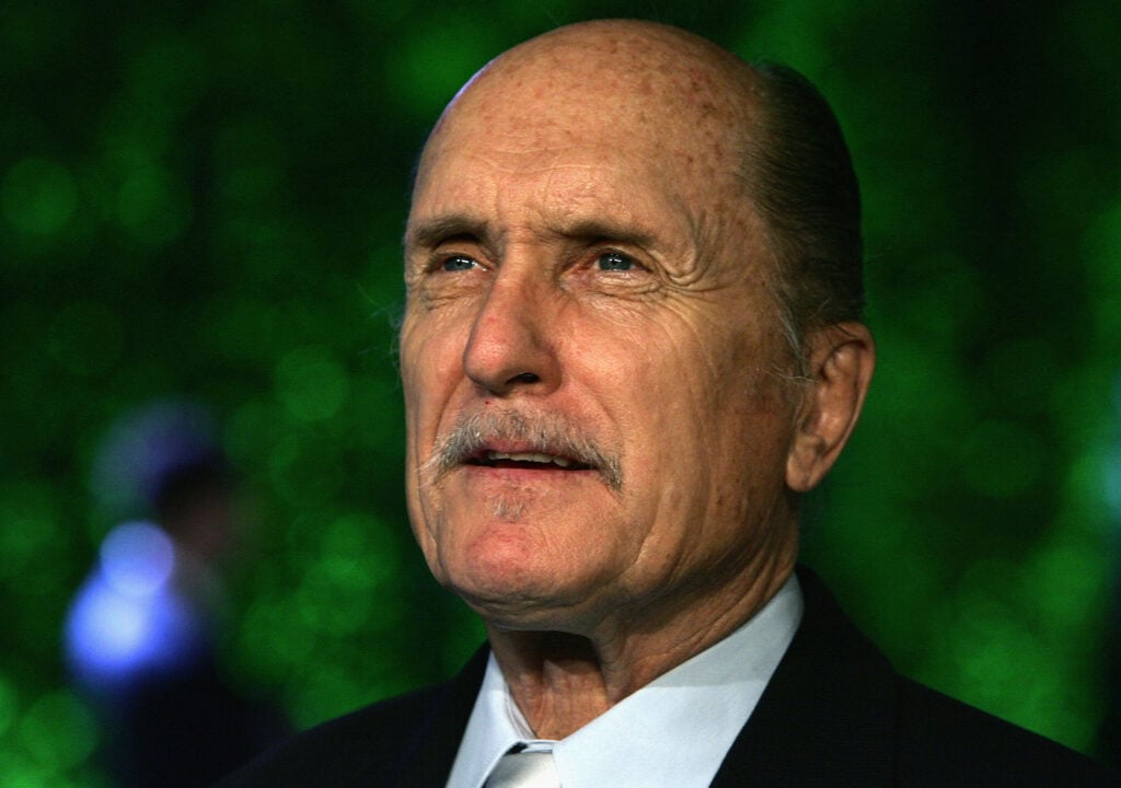 Actor Robert Duvall arrives at the Vanity Fair Oscar Party at Mortons on February 27, 2005 in West Hollywood, California.