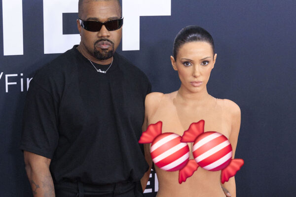 Kanye West Bianca Censori nude candy edible underwear public