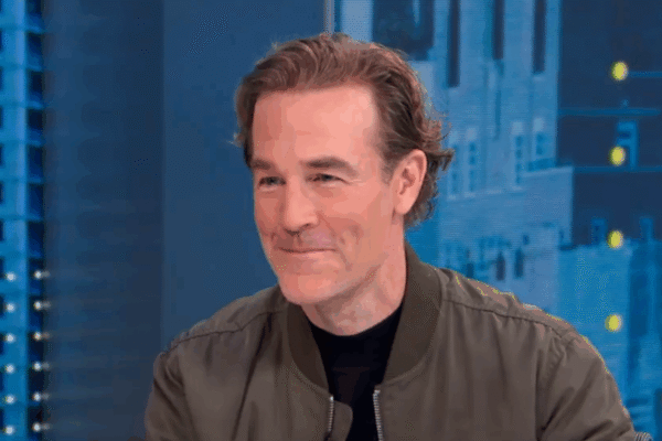 James Van Der Beek gives a bittersweet smile.