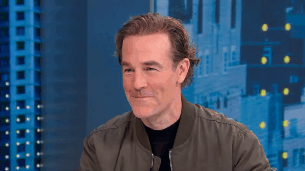 James Van Der Beek gives a bittersweet smile.