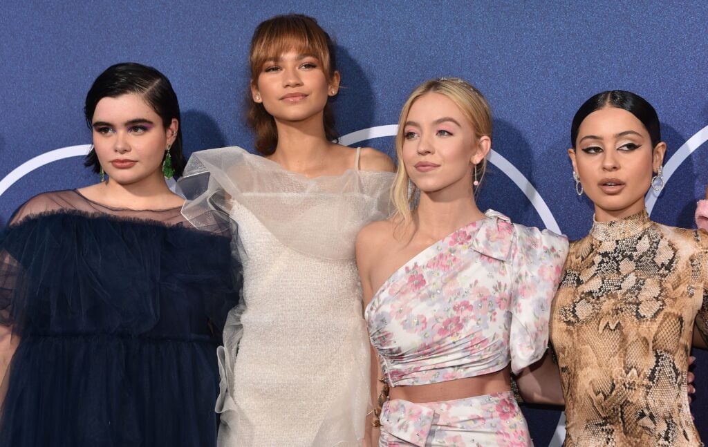 Barbie Ferreira, Zendaya, Sydney Sweeney and Alexa Demie attend the Los Angeles premiere of the new HBO series