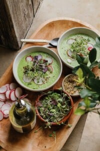 Pea gazpacho spring soup recipes