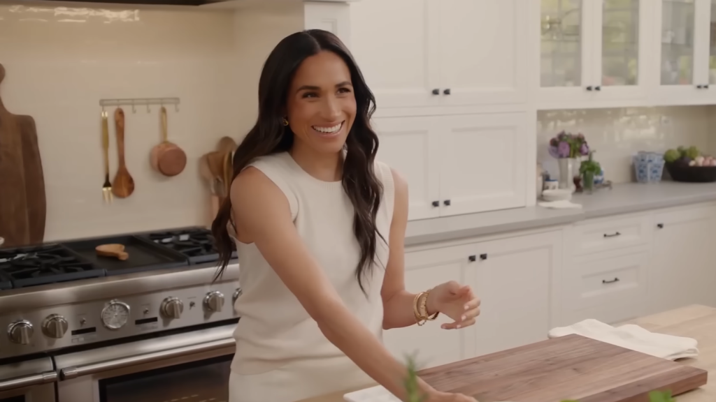 Meghan Markle in the kitchen on With Love, Meghan.