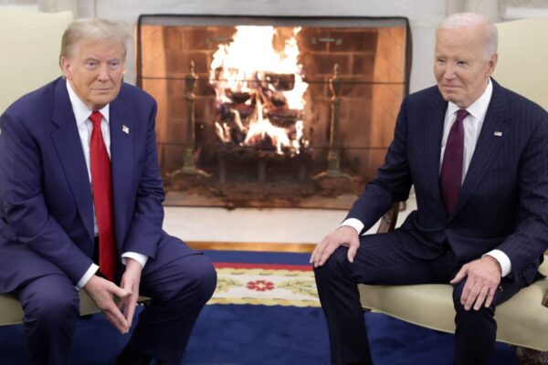 U.S. President Joe Biden meets with U.S. President-elect Donald Trump in the Oval Office of the White House on November 13, 2024 in Washington, DC.