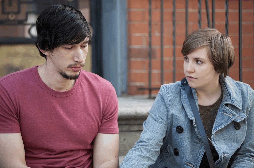 Adam Driver and Lena Dunham on an episode of HBO