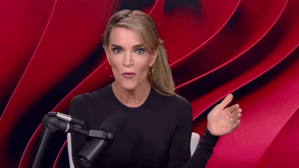 Megyn Kelly podcasting.