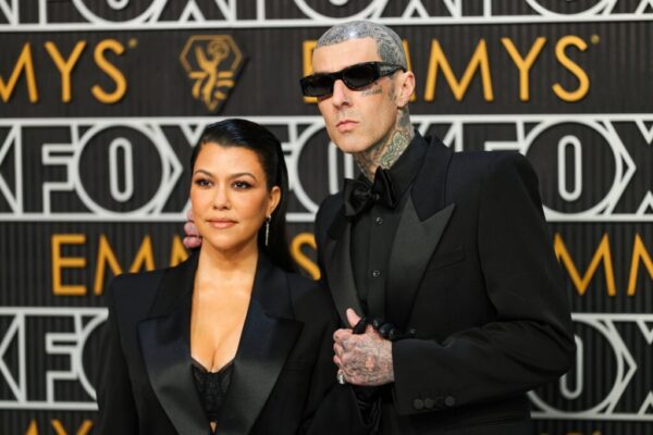 Kourtney Kardashian and Travis Barker in January 2024.