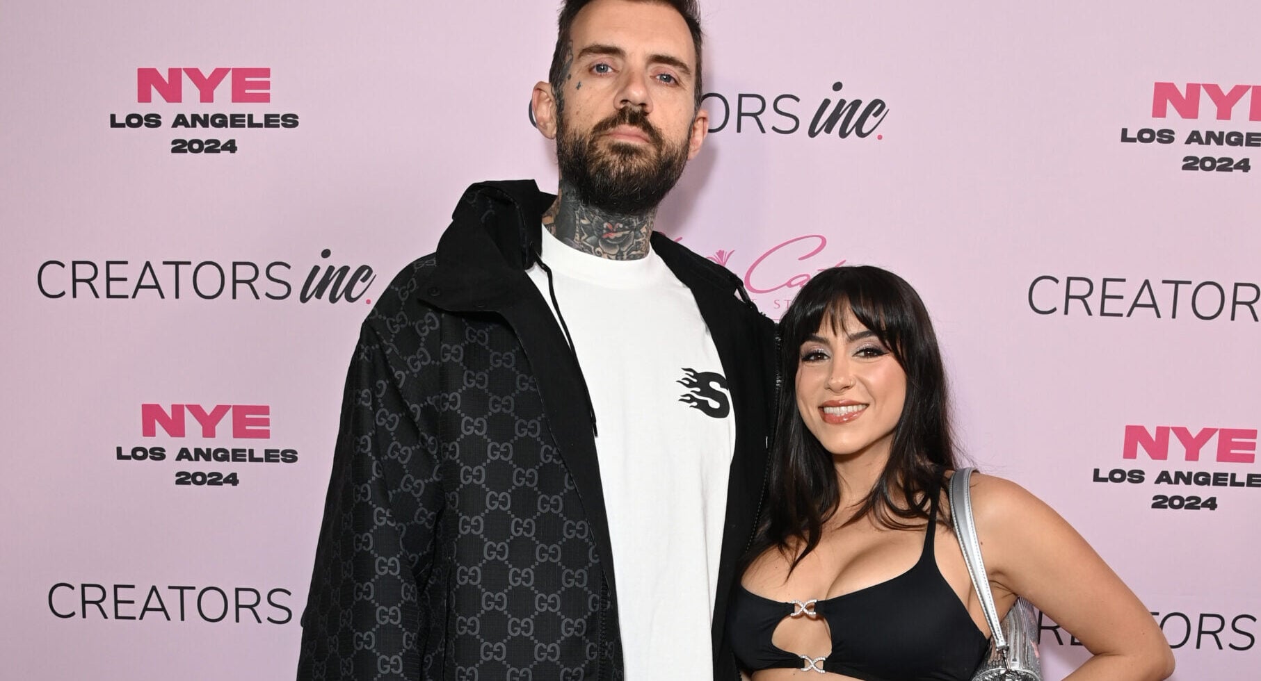 Adam22 and Lena The Plug attend Creators Inc NYE 2024 on December 31, 2023 in Los Angeles, California.