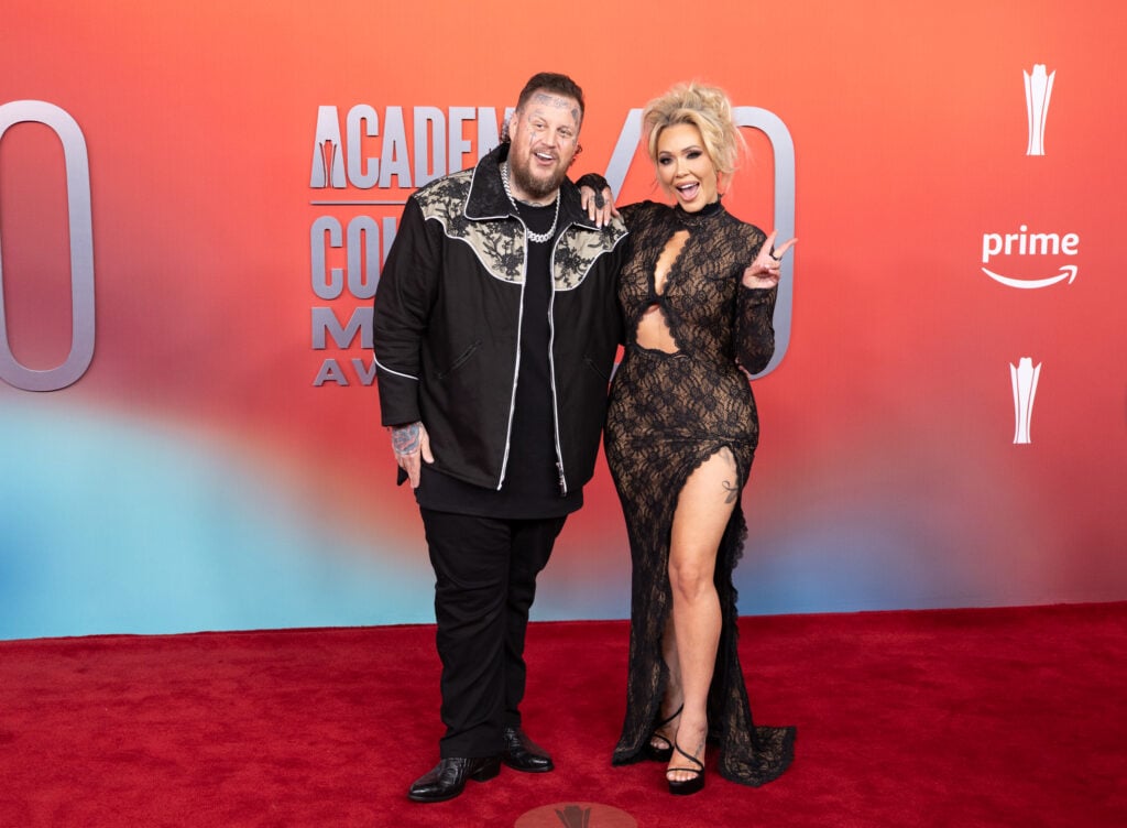 Jelly Roll and Bunnie Xo attend 60th Academy of Country Music Awards at Omni Frisco Hotel at The Star on May 08, 2025 in Frisco, Texas.