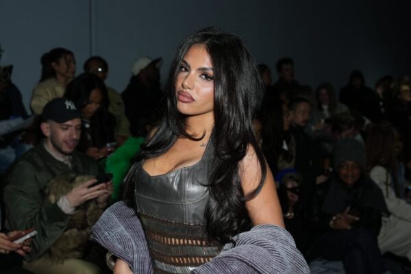 Huda Mustafa attends the Jane Wade fashion show during New York Fashion Week on February 11, 2026 in New York City.