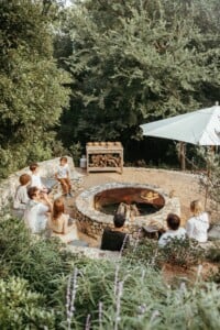 summer entertaining tips-camille styles fire pit