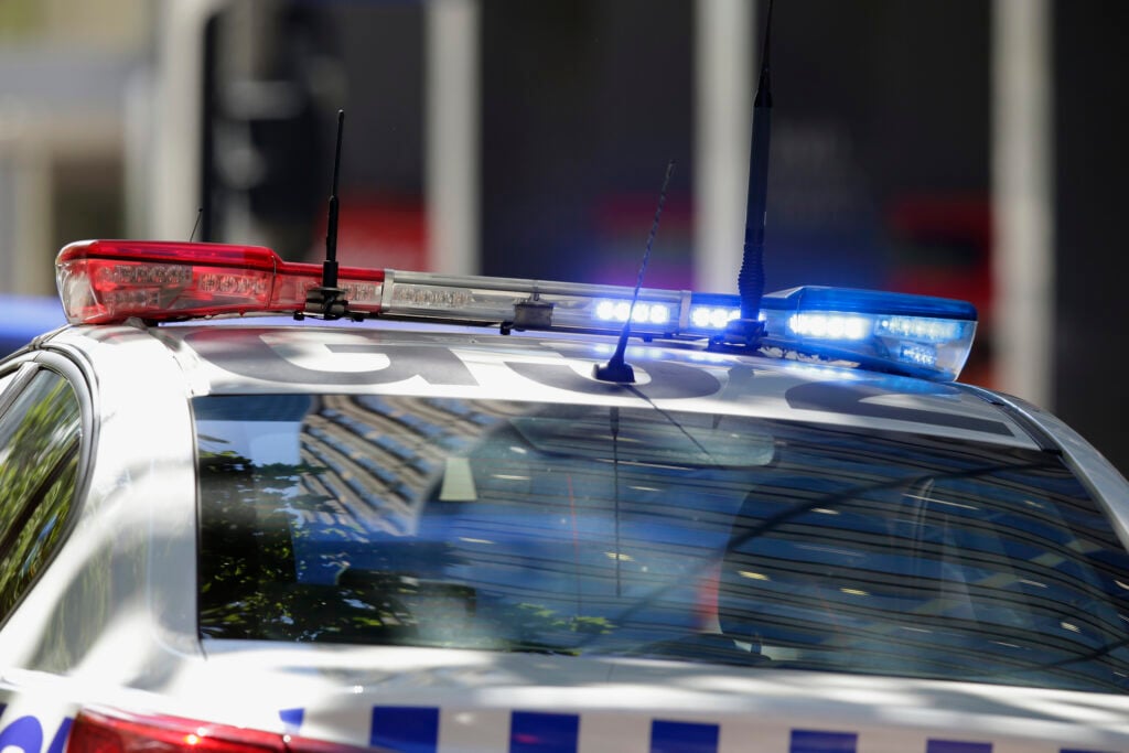 A police light stock photo from 2017 in Melbourne, Australia.