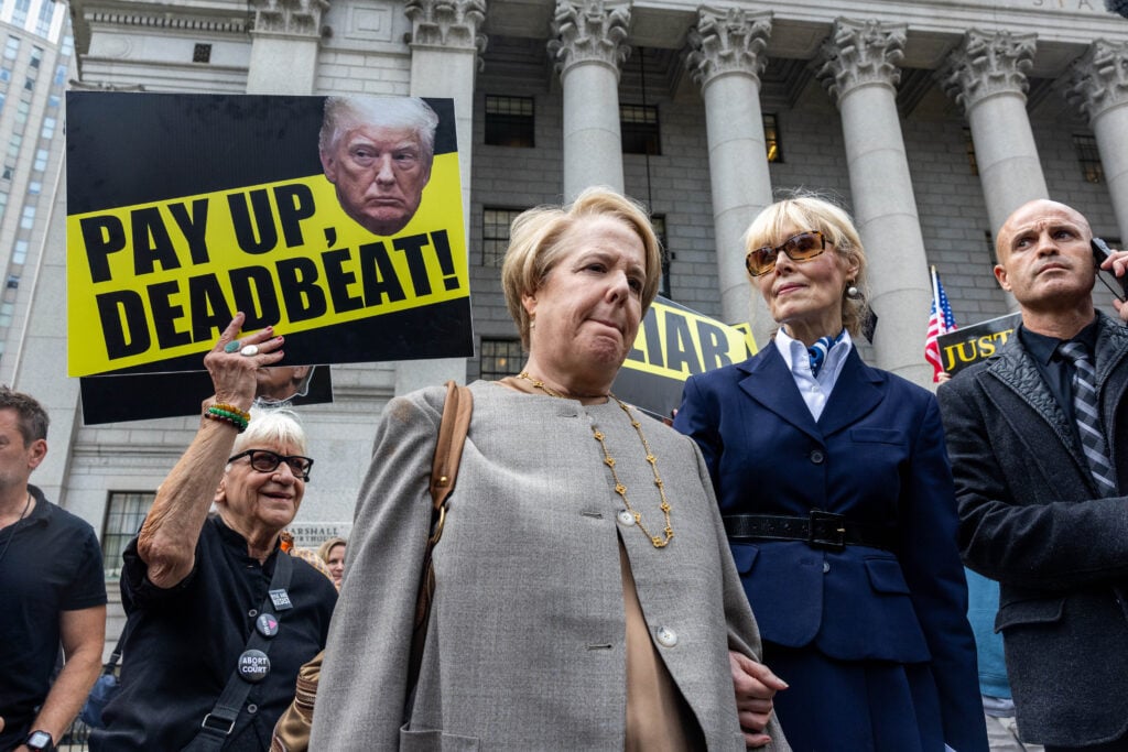 E. Jean Carroll leaves the courthosue on September 6, 2024 in New York City. Both parties appear in court today as Trump