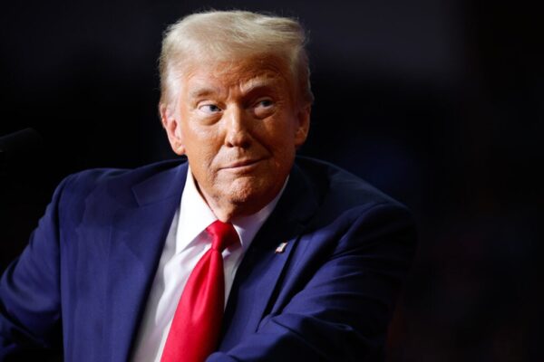 President Donald Trump holds a campaign rally at the PPG Paints Arena on November 04, 2024 in Pittsburgh, Pennsylvania.