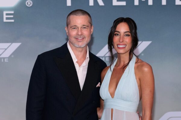 Brad Pitt and Ines de Ramon attend the Apple Original Films & Warner Bros. Pictures