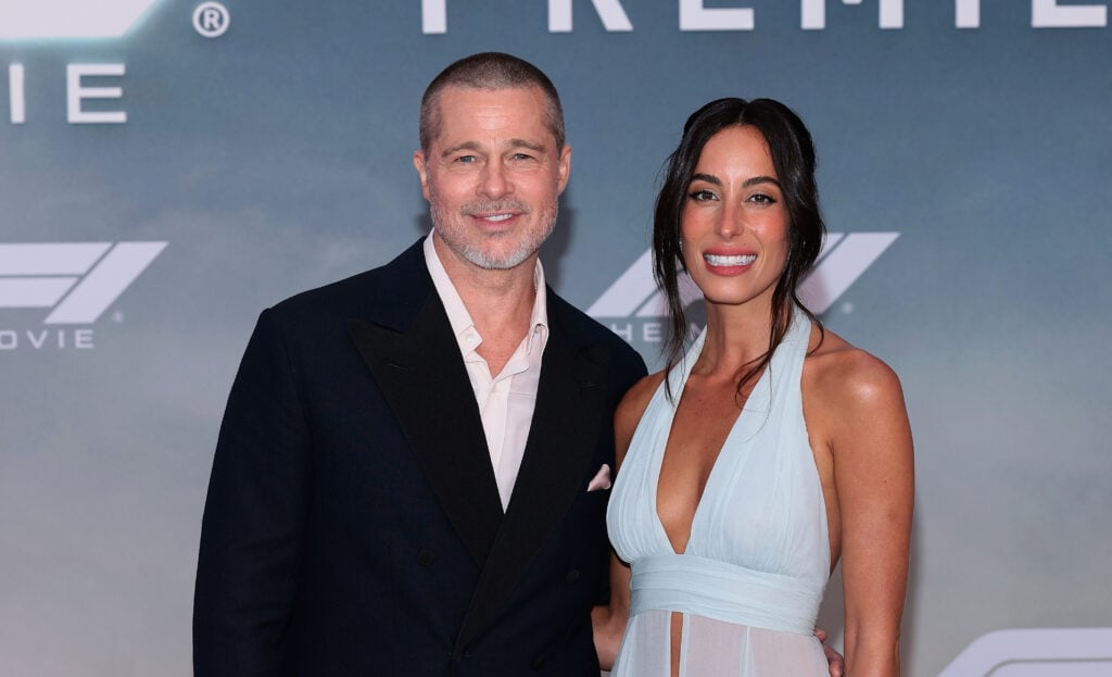Brad Pitt and Ines de Ramon attend the Apple Original Films & Warner Bros. Pictures