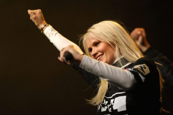 Lauren Bennett of G.R.L performs during the Nickelodeon Slimefest 2016 matinee show at Sydney Olympic Park Sports Centre on September 30, 2016 in Sydney, Australia.