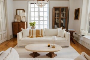Small living room and white couch